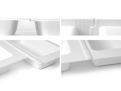 Лоток для столовых приборов BLOKI PC14 + PC12 + PC11 + PC10, 480мм, для ящика шириной 800мм, белый, Boyard