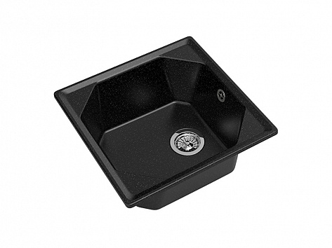 Мойка кухонная Granfest GF - U-500, 500x500x200мм, черный, искусственный камень, в комплекте