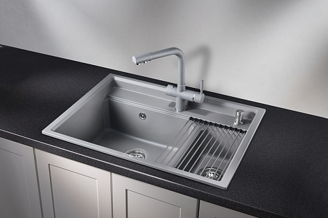 Мойка кухонная Granula KS-7302, 730х510х245мм, алюминиум , искусственный камень