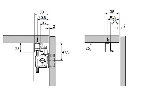 Ходовой профиль WingLine L/770/780, длина 2400, перфорированный, алюминий Art. 9237917, Hettich