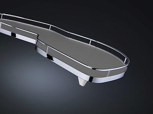 2 полки + рычаги Леманс, 600 мм, Арена КЛАССИК, Комплект установочный, левый, хром, цвет дна серый, антислип, Art. 479250005, Kessebohmer