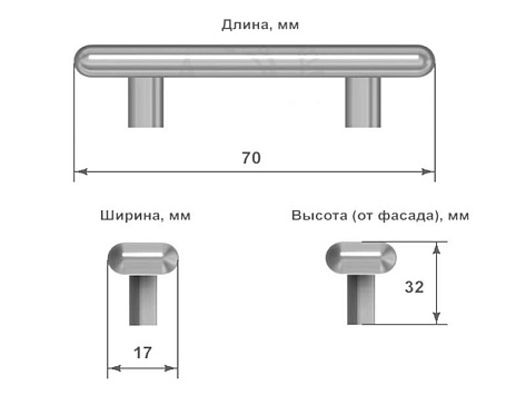 Ручка мебельная, кнопка Romantic, глянцевое олово, Metakor