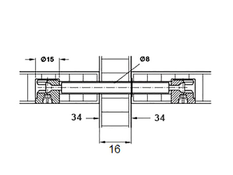 Шток двойной 34/16/34, d=8мм, сталь