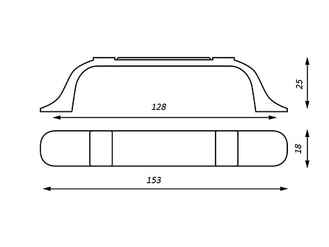 Ручка мебельная, скоба RS-017, 128 мм, античная бронза, Kerron