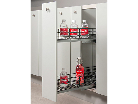 Бутылочница 200 мм, на направляющих с доводчиком, Bellissimo, KR08/1/3/200/R/GRPH, графит, правая, Boyard