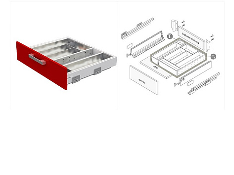 Лоток из нержавеющей стали для ящика B-BOX / СТАРТ PC05/GR/103x422, Boyard