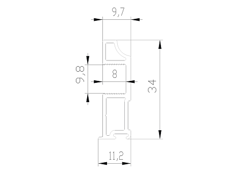Aristo Slim line Вертикальный профиль белый глянец 2,7 AV0650.VP540.WHGPC.CJ/2