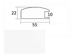 Рамочный профиль А-2201 паз 10мм 55х22х2800, белый шагрень, Absolut