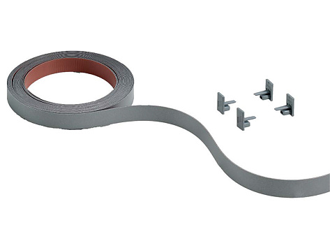 Декоративный гибкий профиль H16 L2500 под приклеивание с торцевыми заглушками, серебристый Art. 9209232 Hettich