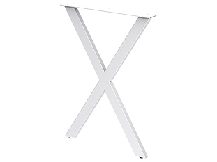 Опора барная X-образная, 30х60, 870x595+5мм, усиленная, белый глянцевый (RAL 9016)