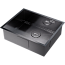 Мойка Omoikiri Kasen 54-16-INT-GM 440х540х200мм, выпуск 3 1/2, нержавеющая сталь/вороненая сталь, в комплекте