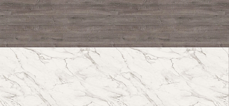 Стеновая панель двухсторонняя 4100х640х8 F800 ST9 Мрамор Кристалл : H1313 ST10 Дуб Уайт-Ривер серо-коричневый , Гр.1-3, Ш, Egger*