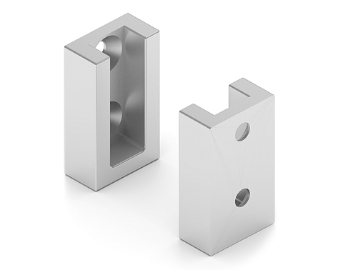 Штангодержатель для прямоугольной штанги 40х12х23,5, торцевой к стене, серебро матовое, сплав, комплект. 2 шт. с крепежом AA0956.VR000.SLM00.CN