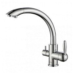 Смеситель высокий Paulmark Es213001, с питьевой водой, хром/песочный 302, искусственный камень