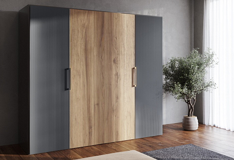 WingLine L heavy левая дв. (створка H1700-2200/L250-600/до 25кг) с нижн. роликом, для открывания Ручкой Pull to Move, направляющая 1200, серый, БЕЗ МЕХАНИЗМА.