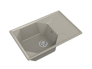 Мойка кухонная Granfest GF - U-740L, 740х500x200мм, топаз, искусственный камень, в комплекте