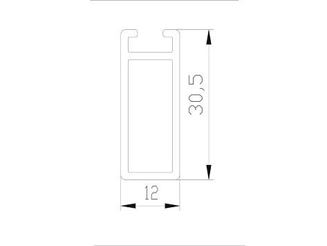 Штанга прямоугольная 30х12х2700 с пазом под демпфер, алюминий, чёрный матовый AA0717.VP540.BKSPC.CJ/2