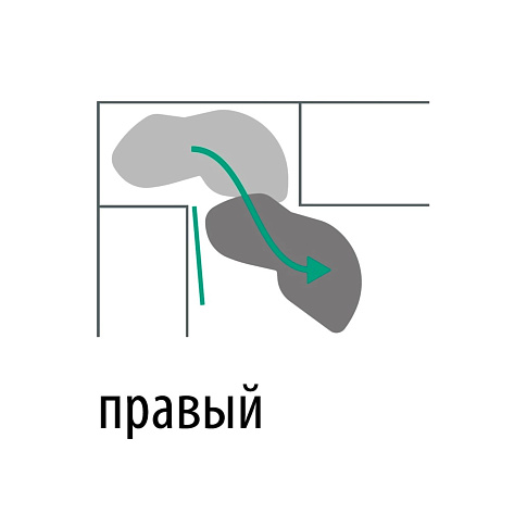 Комплект Леманс, 600 мм, высота 1265мм, Арена ПЬЮР, 4 полки, с доводчиком, правый, антрацит, цвет дна антрацит, Art. 2905849846, Kessebohmer