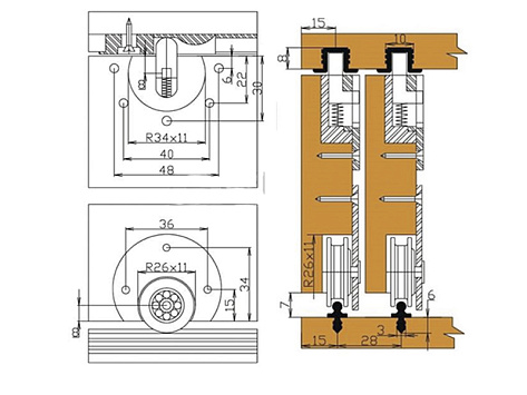 Комплект для шкафа КУПЕ SKM-30 на 1 дверь, MEPA