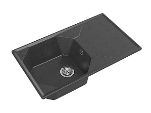 Мойка кухонная Granfest GF - U-840L, 840х500x200мм, графит, искусственный камень, в комплекте