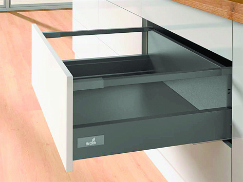 Комплект ящика InnoTech Atira 176х520 антрацит, с релингом, полн. выдв., Silent System, Art. 9234558, Hettich