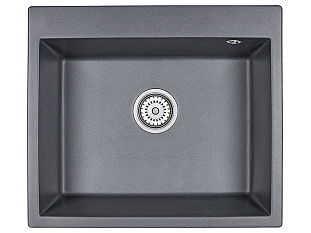 Мойка кухонная Granula 6001, 600x520х200мм, ШВАРЦ, искусственный камень, в комплекте