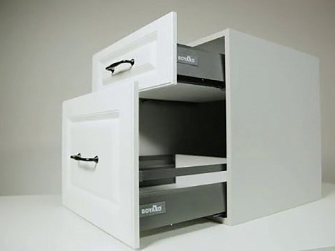 Ящик полного выдвижения СТАРТ 270 мм с доводчиком, серый, с прямоугольным рейлингом, Boyard