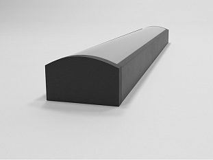 Профиль накладной алюминиевый для светодиодной ленты 3528/5050 чёрный глянцевый в комплекте с матовым экраном и заглушками, 15,5х7,5х2000 мм	