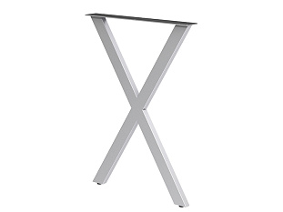 Опора барная X-образная, 30х60, 960x595+5мм, усиленная, алюминий матовый (RAL9006)