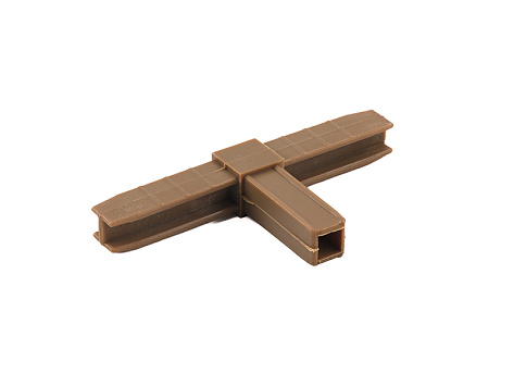 Уголок сборочный 3d прямой с отверстием и резьбой M8, шампань, Алюмформ