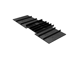 Лоток для ящика ФайнЛайн Линик 1000-1200 мм, глубина 500 мм, 1 шт, цвет ясень черный, ROCKENHAUSEN, Art. 92040368, Kessebohmer