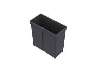 Контейнер для сбора мусора Pull, 11 литров, пластик, антрацит, Art. 9279391, Hettich