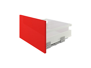 Ящик полного выдвижения СТАРТ 450 мм push to open, белый, с прямоугольным рейлингом, Boyard