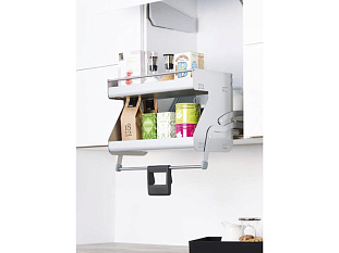 Выдвижная полка Ай мув 600 мм, 2 полки, высота 605 мм, титан, цвет дна серый, антислип Art. 217120102, Kessebohmer