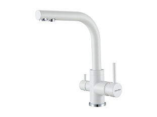 Смеситель высокий Paulmark Es213011, с питьевой водой, белый матовый ,431TW, искусственный камень