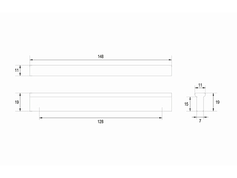 Ручка мебельная, накладная PORT RS066SC.4/128, 128 мм, сатиновый хром, Boyard
