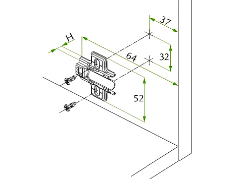 Монтажная планка для Integra 2-Ways H=4 под саморез Art. 525B01M50400000, FGV