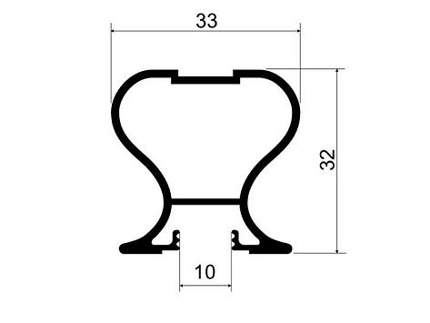 DS11R Ручка-профиль симметричная шампань 2700 мм, Dorwell