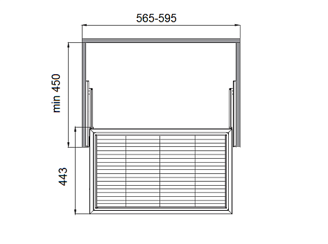 Unihopper Coka корзина выкатная сетчатая, 565-595x445x180 мм, плавное закрывание, Art. WS4170S.060.MK