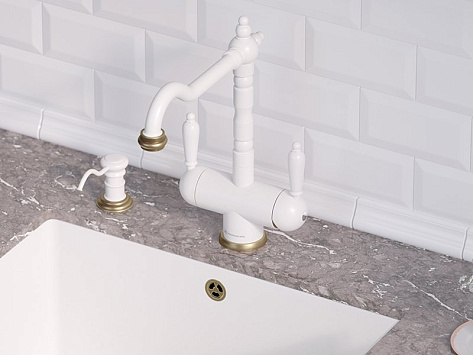 Дозатор Omoikiri OM-01-SA, бежевый, искусственный камень