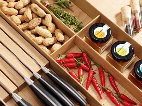 Лоток для ящика ФайнЛайн, 800 - 900 мм/500 мм + держатель для фольги, ясень черный, ROCKENHAUSEN, Art. 2373810368, Kessebohmer