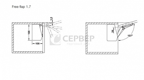 Механизм для фасада HKB Free Flap 1.7 модель A для фасадов H 200-450 мм,  Art. 372.91.320 (в к-те с серыми загл.), Hafele