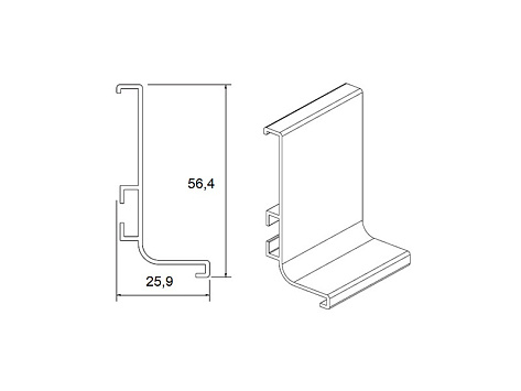 Ручка-профиль, Gola L-образная, 4,0 м, золото, Россия