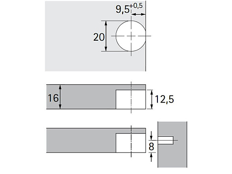 Полкодержатель VB 135, белая Art. 1016559, Hettich