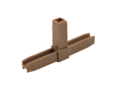 Уголок сборочный 3d прямой с отверстием и резьбой M8, шампань, Алюмформ