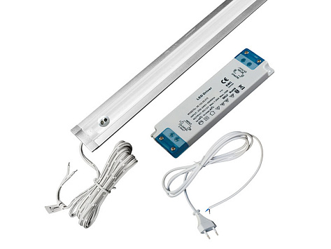 Комплект врезн. профиля 2 м с LED лентой/теплый свет/блок пит/сенсор-выкл/сет.шнур