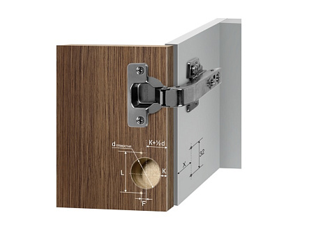 Петля EVO LINE с шнек. рег.для фальшпанели вкладная с амортизатором, clip-on/QuickClic, черный никель H89002/BN, BOYARD