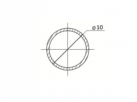 Труба d=10х3000х1мм, хром, Китай