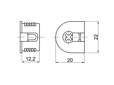 Стяжка-полкодержатель VB 35M/16, бук, пластмассовая Art. 9067608, Hettich