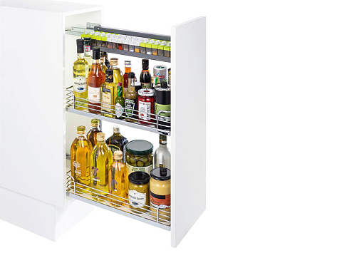 Комфорт II  400 мм, левый, высота 654 мм, Арена КЛАССИК, 2 полки, хром, Art. 2377150005, Kessebohmer